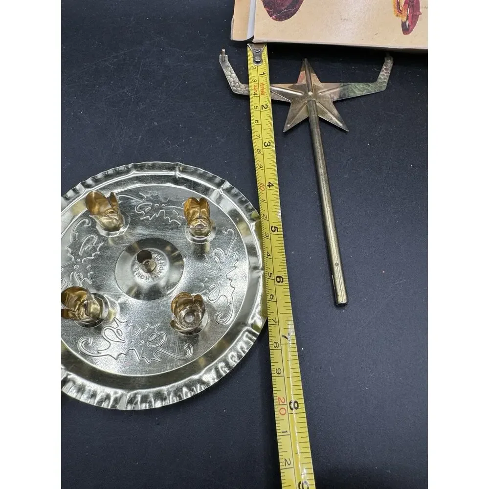 Vintage Christmas 'Angel Chimes' candle holder set Brass Swedish Tradition S1L